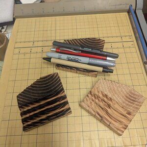 wood stationary pencil organizer